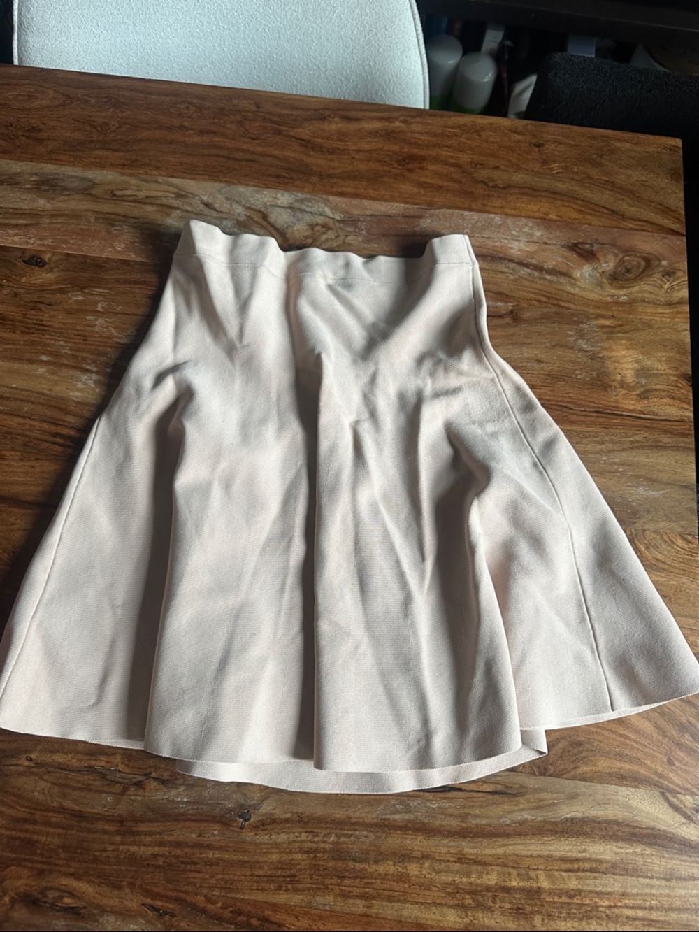 BCBGMaxAzria Light Cream Flared Skirt